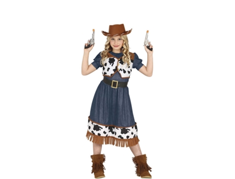 Disfraz de Niña GUIRCA Cowgirl con Vestido Estampado (5 - 6 años)