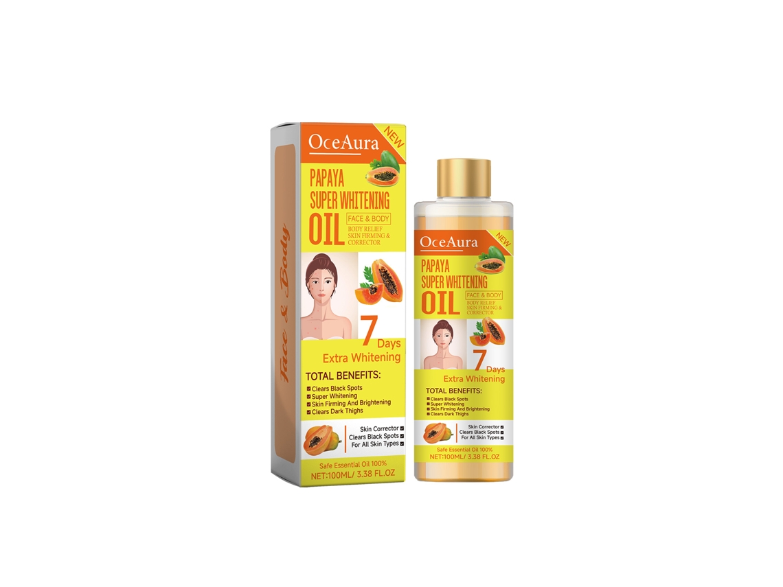 Aceite de papaya para el cuidado corporal, hidratación e iluminación con azafrán y aceite de semilla de zanahoria 100 ml