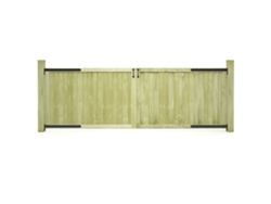 vidaXL Puertas de valla madera 2 uds de pino impregnada 300x100 cm