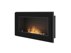 Chimenea empotrada de bioetanol Frame 900 Simplefire con cristal Sololed negro