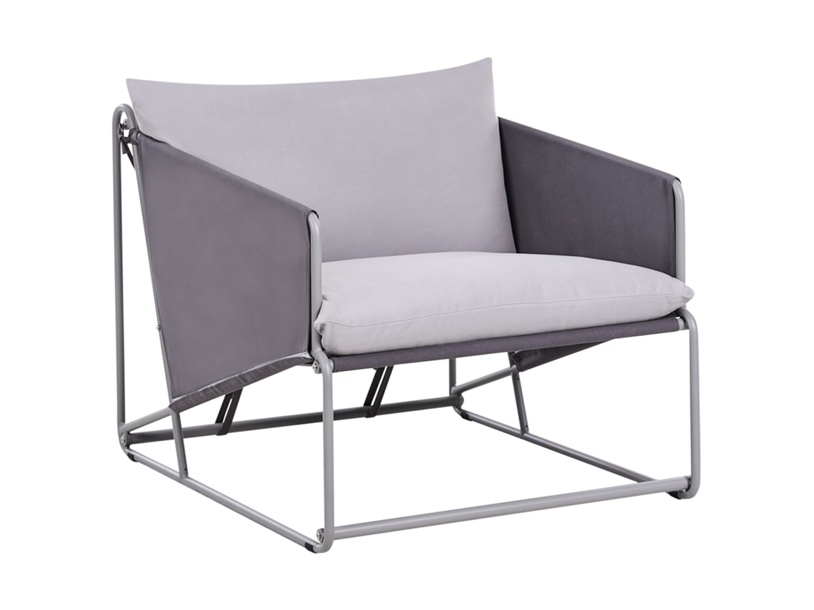 Silla de jardín Beliani Steel Bridge con cojín 89x94x88cm