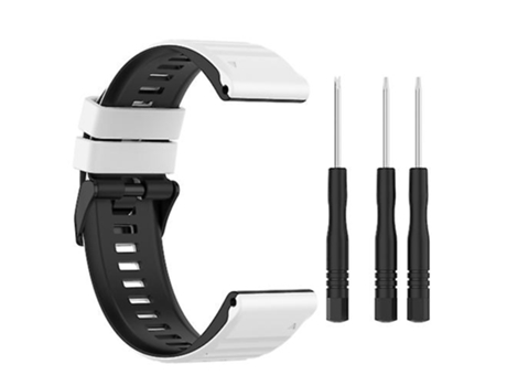 Correa De Reloj Inteligente Para Garmin Fenix 7, Correa De Reloj De Silicona Bicolor De 22Mm, Blanco Y Negro VENISYMLIS