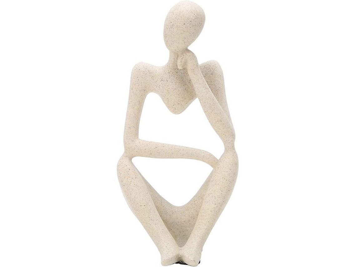Estatua Del Pensador En Resina Sintética Pulida, Diseño Hueco Único, Escultura Abstracta.