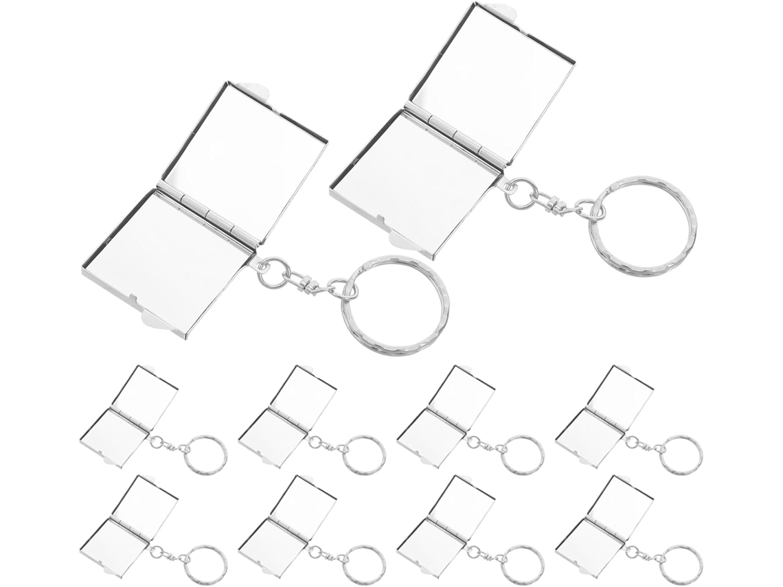 Lot De 10 Mini Miroirs De Poche Pliables En Métal Miroir De Maquillage Compacto Double Face Carré ...
