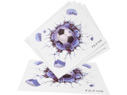Juego 5 Pegatinas Decorativas Pared 3d Fútbol Pvc 20x23 Decorar Habitación Gimnasio Fácil Aplicar Residuos Cm