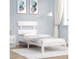 Estructura De Cama Sin Colchón Madera De Pino Blanca 90x200 Cm