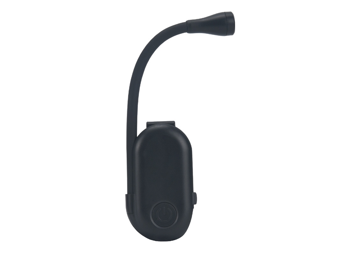 Lámpara Pinza Negra Regulable 3 Ajustes Usb-c Recargable Para Libro