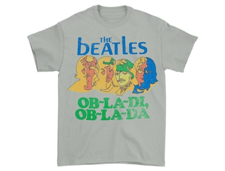 Camiseta ROCKINSTONE de los Beatles Ob-La-Di (estampado en la espalda) (L)
