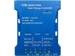 Controlador De Carga Solar Pwm De 20 V Con Control Remoto Bluetooth, Aplicación Móvil Y Salida Usb De 10 A.