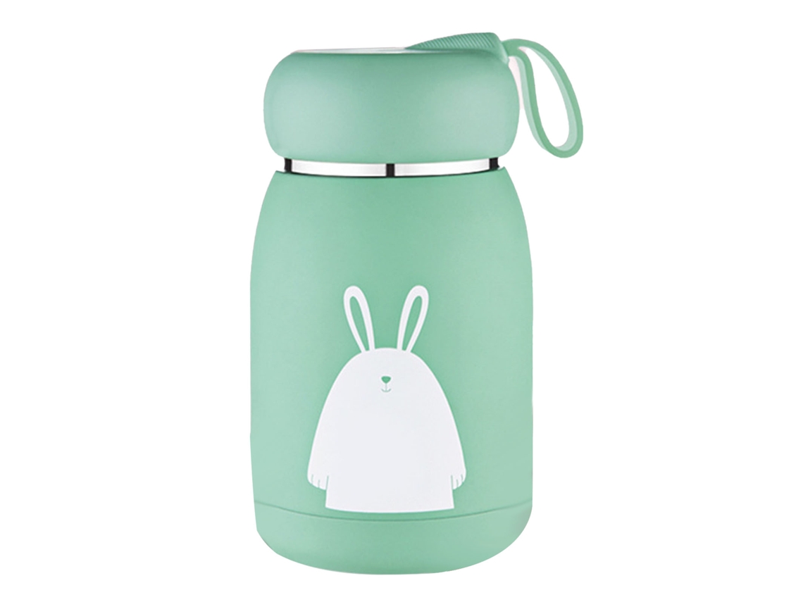 Botella térmica de acero inoxidable de 320 ml, ideal para la oficina, la escuela y actividades al aire libre. Color verde.