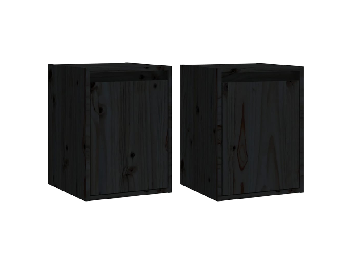 Conjunto de 2 armarios de pared MAISON EXCLUSIVE en pino negro macizo (30x30x40 cm)