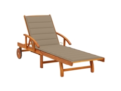 Tumbona de jardín Mueble para patio Asiento de jardín con cojín madera maciza de acacia