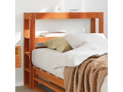 Cabecero De Cama Con Estantes Madera Maciza Pino Marrón 75 Cm
