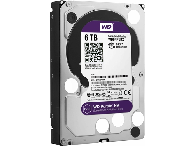 Disco HDD Interno WESTERN DIGITAL WD6NPURX (6 TB - SATA)