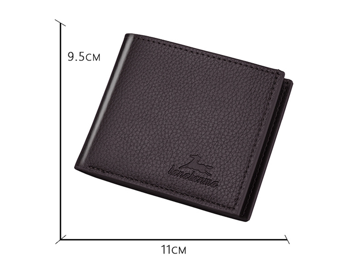 Cartera De Piel Para Hombre, Landscape Format Negro