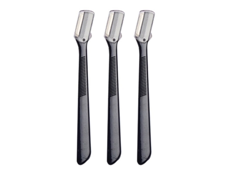 Cuchillo para cejas - Cuchillo para barba en paquete de 3 Negro JEIIBRZUI