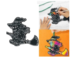 Pack de 6 Siluetas Halloween para para Colorear 14 cm