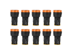 Indicador De Luz De Energía Led Berm 10 Piezas Ad16-22d/s 22mm 110v Con Cubierta De Pc Retardante De Incendios