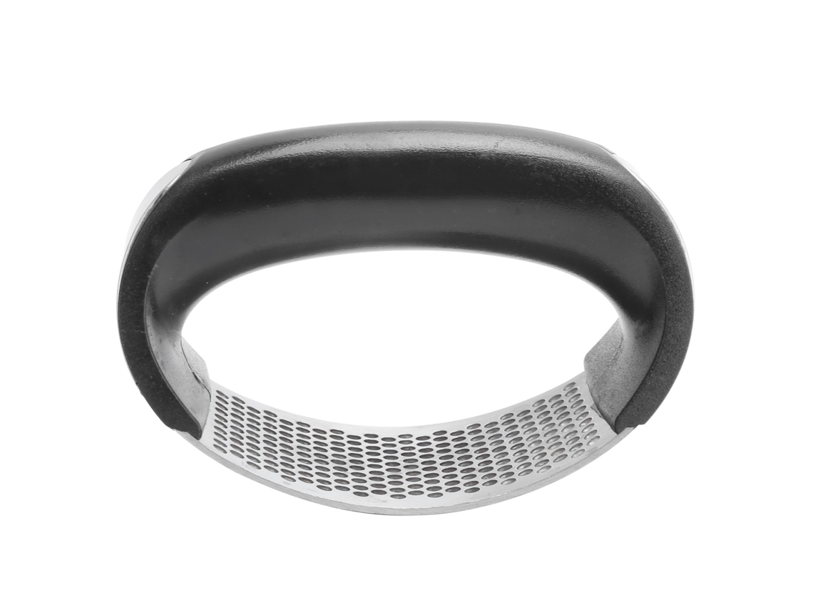 Prensa De Ajos Manual De Acero Inoxidable Con Tapa De Plástico Negro Para Uso En La Cocina - Utensilio De Cocina