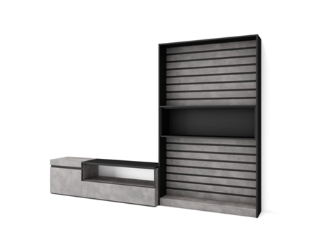 Muebles de Salón para TV 260x186x35cm Para TV hasta 65 Mueble Televisión Cemento