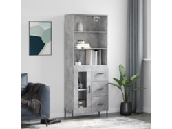 Aparador Alto Madera Contrachapada Gris Hormigón 69,5x34x180 Cm