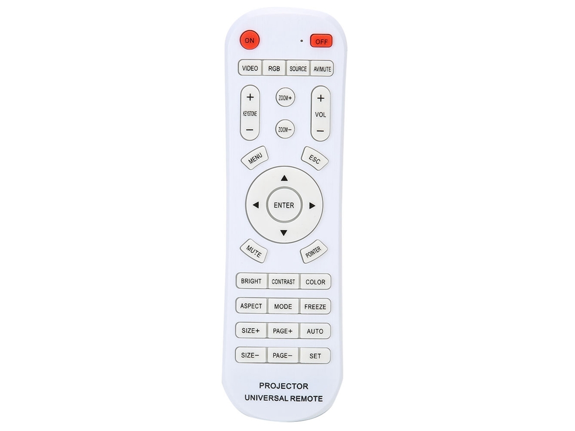 Mando A Distancia De Repuesto Para Proyector, Color Blanco, Fabricado En Material Abs, Con Un Alcance De Hasta 10 M.