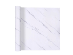Papel adhesivo autoadhesivo Primerox con estampado de mármol blanco.