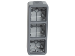 Plexo Caja Triple Vertical Gris Ref: 069679