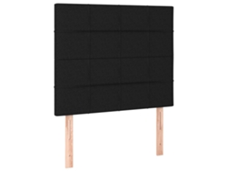 Cabecero negro 90x5x118/128 cm Tejido exclusivo Maison