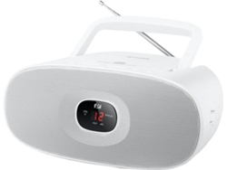 Radio Boombox c/ Lector CD MUSE MD-202 RDW (Blanco - Analógico - FM/MW - Pilas y Corriente)