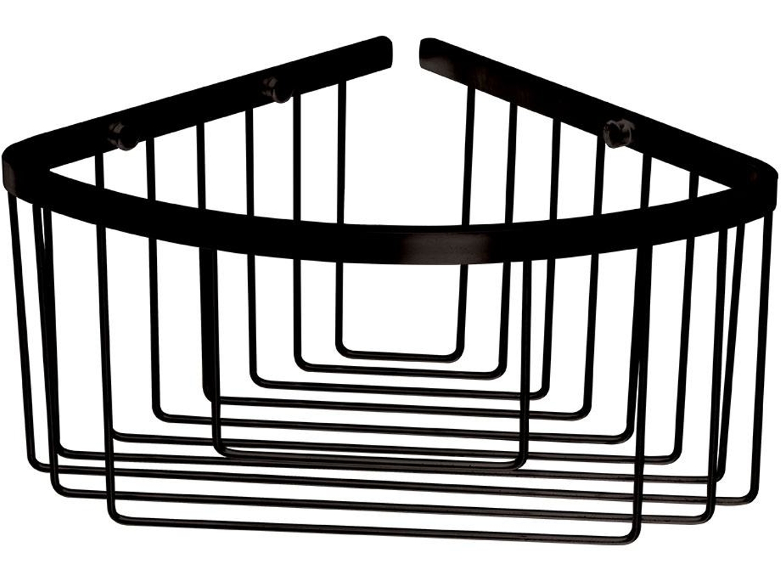 Cesta Portagel esquina acabado negro mate fabricado en latón