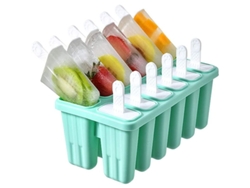 Molde Reutilizable Para Helados Caseros Chocolate Postres Congelados Verde 12 Espacios