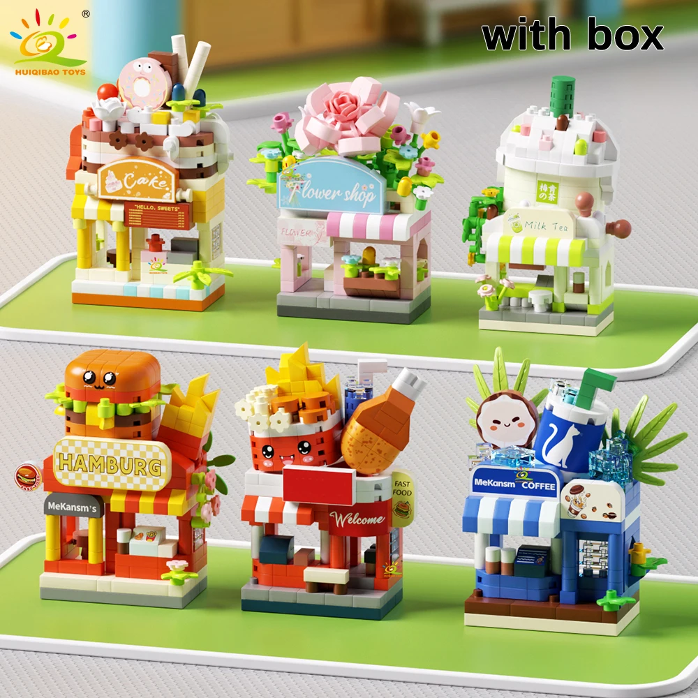 (1 Conjunto) Brinquedo De Blocos De Montar En Miniatura Moc Cute Street Shop Model