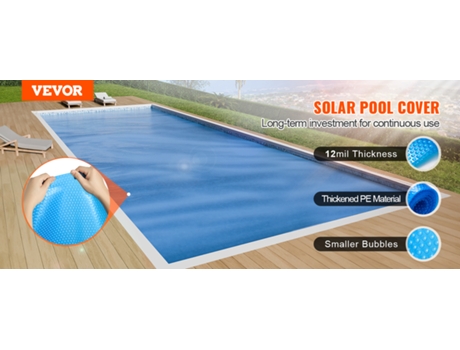 VEVOR Cubierta solar para piscinas de 40 x 20 pies, manta solar para piscinas enterradas sobre el suelo, 12 mil