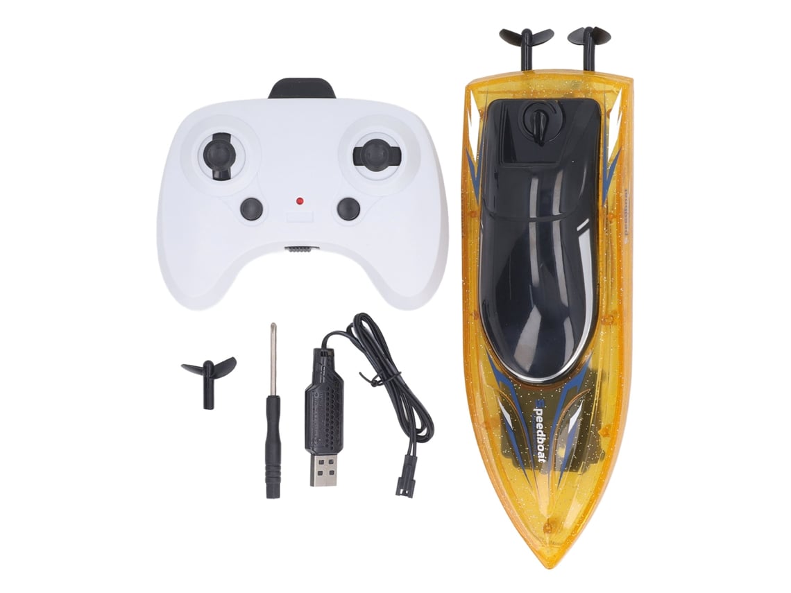 2026-barco De Control Remoto Eléctrico Impermeable Con Luces Led Reseteo Automático Alto Velocidad Para Niños Amarillo