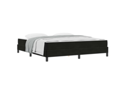 Maison Exclusive - Cama Tipo Box Spring Con Colchón Negro 180 X 200 Cm Tela