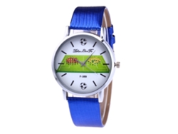 Reloj De Cuarzo Para Mujer Zhoulianfa London Con Correa De Cuero Azul F-389