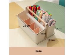 Caja organizadora de escritorio grande y original, ideal para guardar plumas estilográficas y rotuladores, con diseño de dibujos animados. MDUG (rosa)