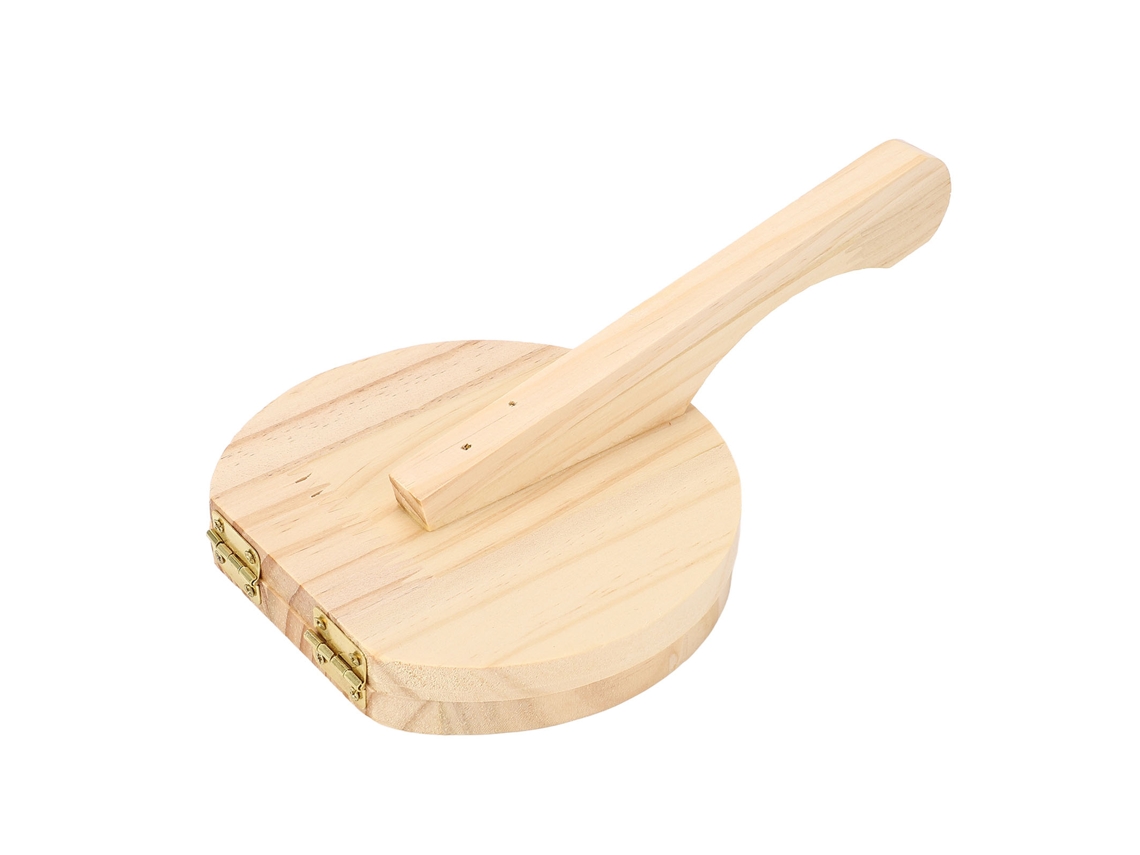 Prensa Manual De Madera Para Tortillas Con Mango Ergonómico Para Tortillas De Harina, Pizza Y Roti.