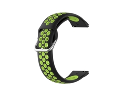 Bracelete Para Samsung Galaxy Watch 4 Classic (42mm) - Silicone Duas Cores - Verde De Limão Preto