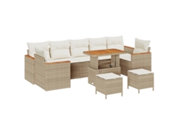 Maison Exclusive - Conjunto De Sofá De Jardín Con Cojín 10 Pcs Beige Poliratán