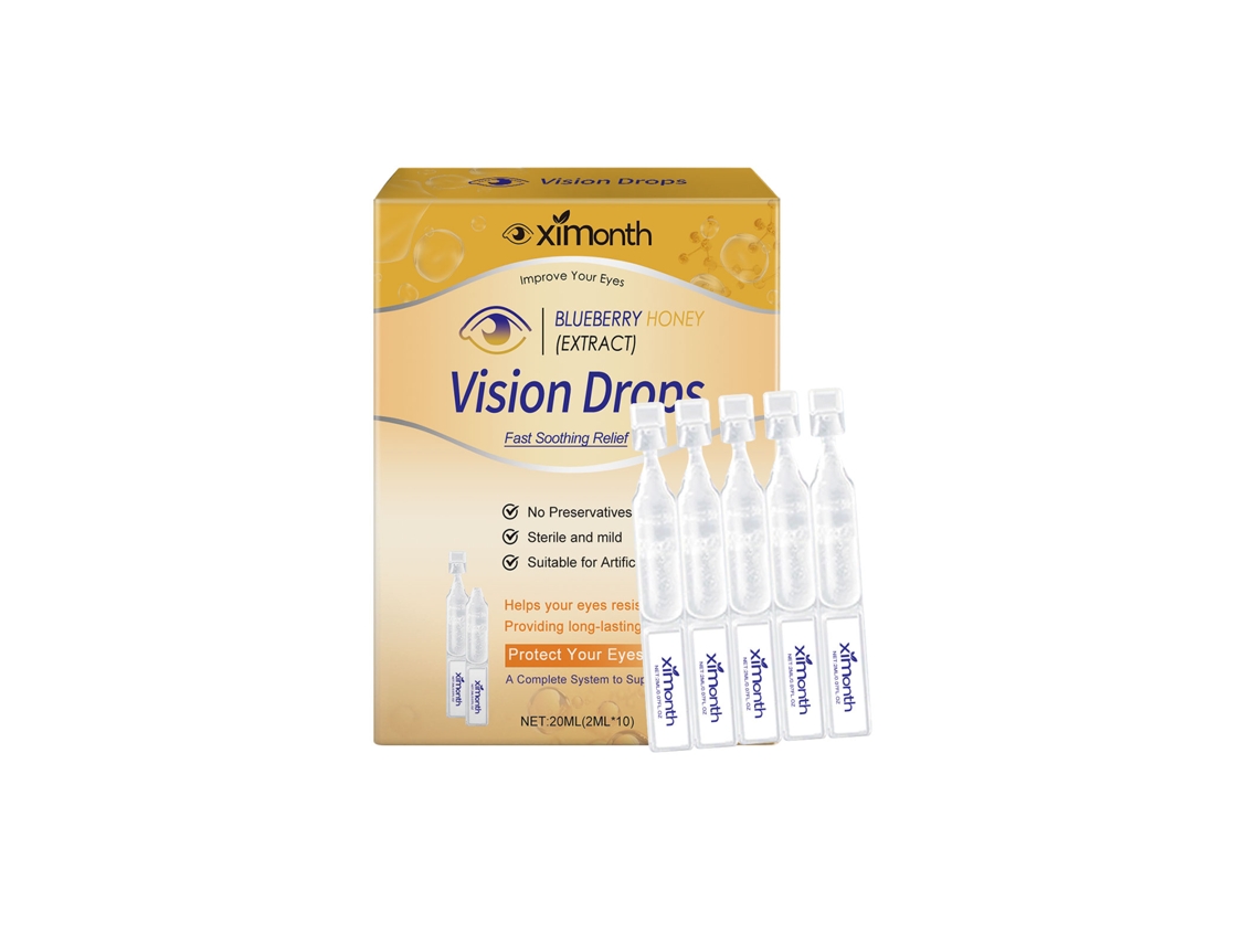 Gotas oftálmicas para aliviar la sequedad y la visión borrosa mediante la hidratación de los ojos.