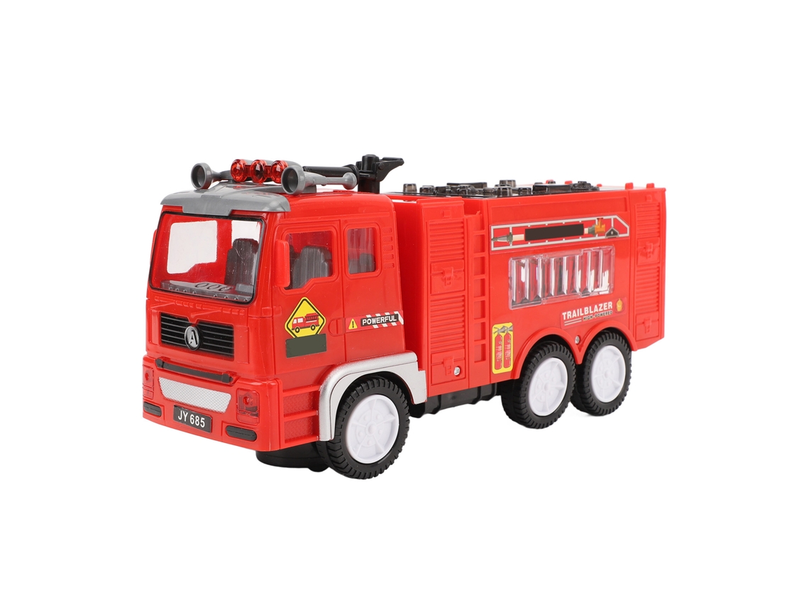 Caminhão de Bombeiros Elétrico BJ com Luzes e Sons 4D para Crianças, Brinquedo de Motocicleta de Bombeiros com LED para Colecionar e Brincar
