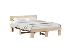Maison Exclusive - Estructura De Cama Natural 140 X 200 Cm Madera De Pino Macizo