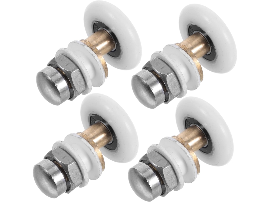 Juego de 4 ruedas para puerta corredera de ducha, poleas. Slowmoose