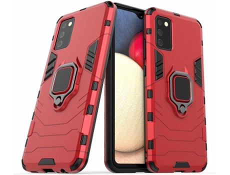 Carcasa Samsung Galaxy A02s HFS-HOUSE Kickstand Rojo