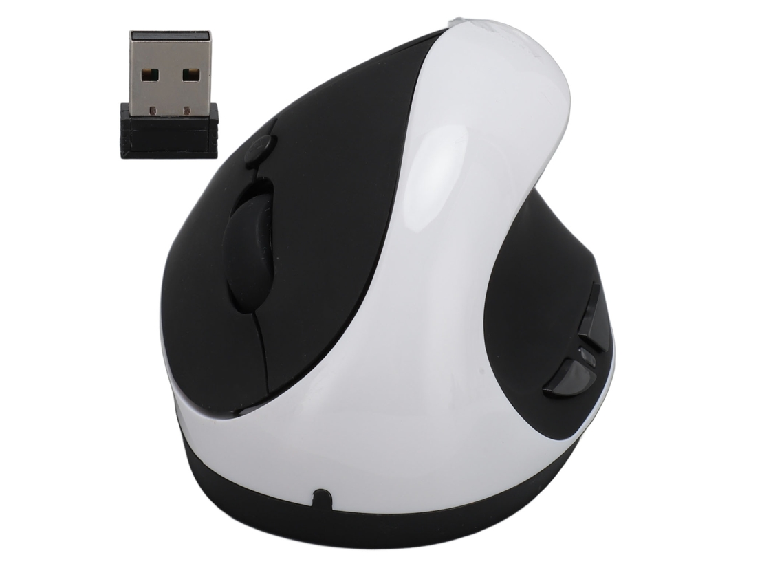 Baoj-2026rato Vertical Ergonómico Derecho Sem Fio 2.4g Dpi Ajustável Para Pc Portátil Tablet Branco