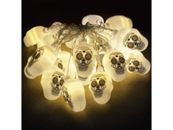 Guirnalda De Luces De Halloween Con 20 Led, Calaveras/fantasmas, 3 M, Funciona Con Pilas, Decoración De Halloween