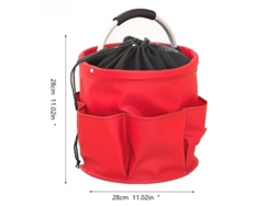 Cesta de almacenamiento plegable y portátil para camping, picnics y organización de herramientas (estilo cordón / rojo) Czhhmart