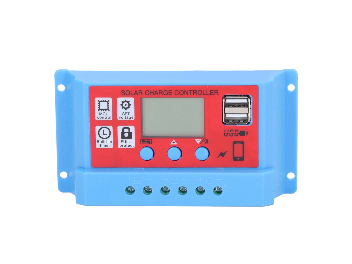 Controlador De Carga Solar 12v/24v 20a Pwm De 3 Etapas Con Lcd Y Usb